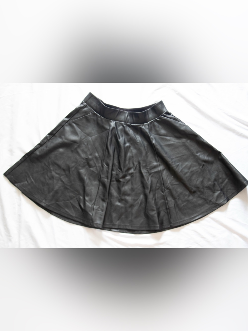 Torrid Black Faux Leather Skater Skirt Size 00 Plus Size A-Line